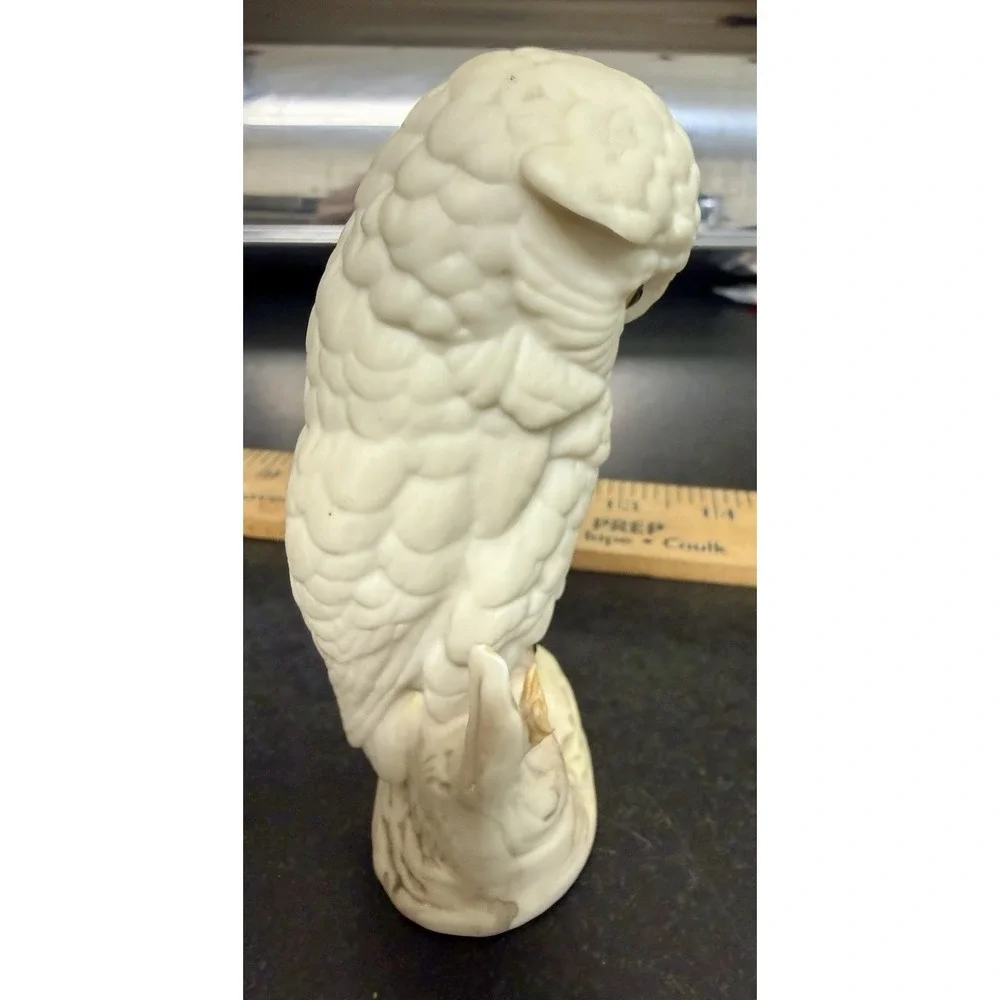 Vintage Cybis Porcelain Snowy Owl Figurine 1950s 4